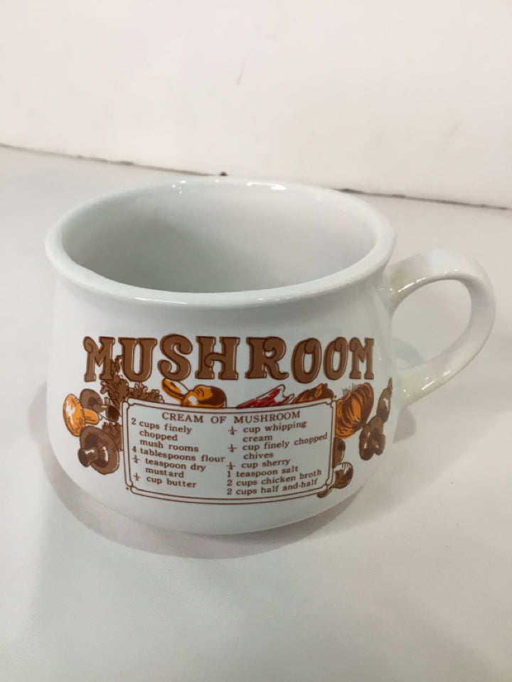 Vintage Cream Ceramic Soup Mug