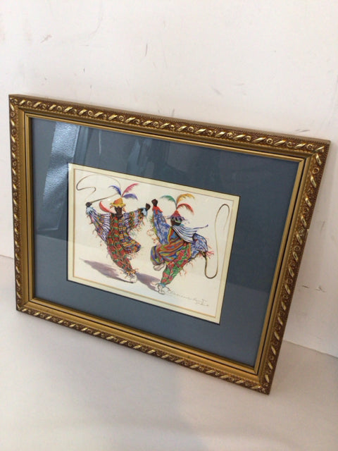 Ethnic Multi-Color Dancers Sign Framed Art