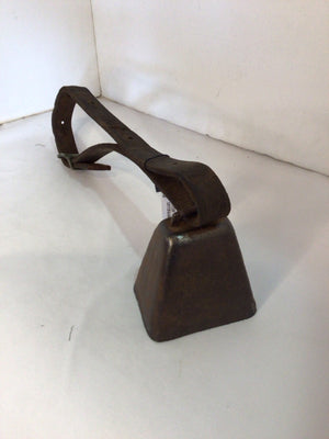 Vintage Cow Brown Leather/Metal Bell