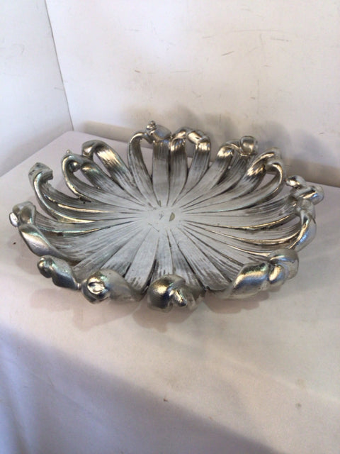 Uttermost Silver Resin Flower Plate