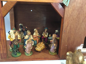 Vintage Nativity Brown/Multi Wood Holiday Item