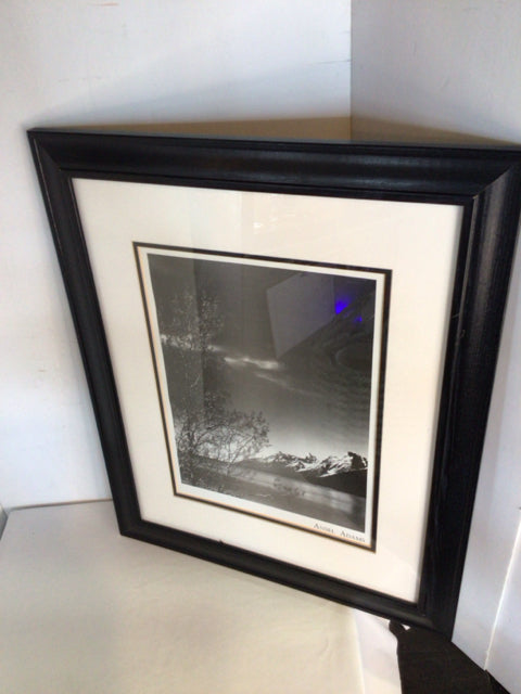 Ansel Adams Black/White Mountains Framed Art