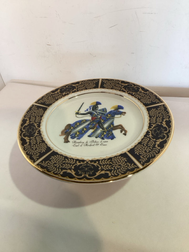 White/Black China People Cake Plate/Stand