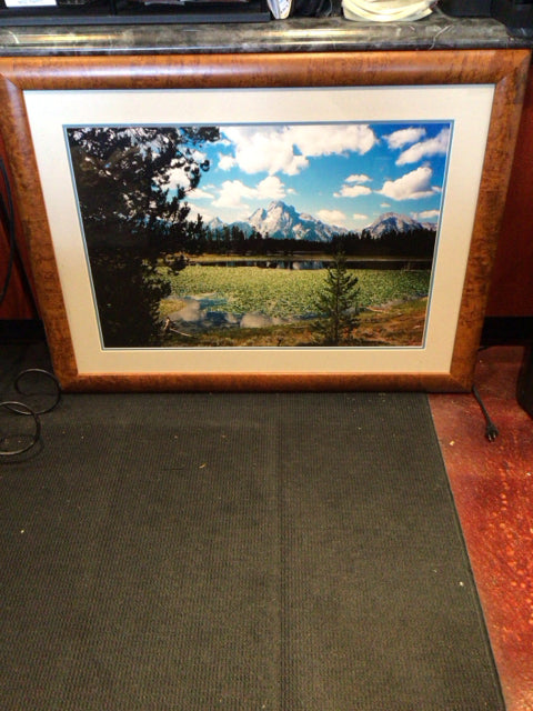 Blue/Green Mountains Landscape Framed Art