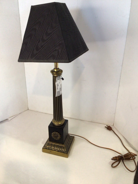 Column Black Metal Lamp