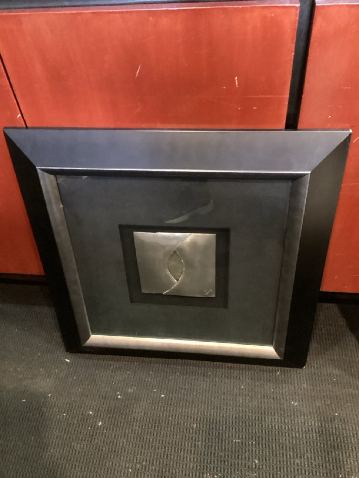 Signed Black/Silver Metalic Framed Art