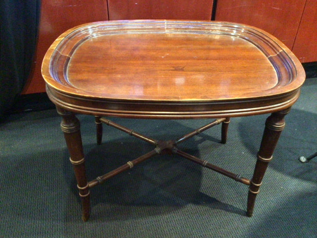 Wood End Rounded Rectangle Brown Table