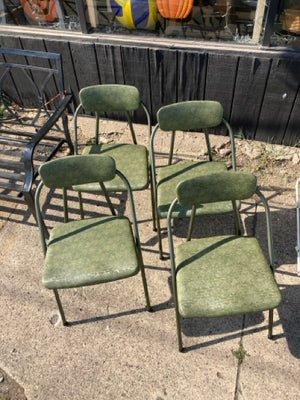 Cosco Set of 4 Metal 50's Green Chair Set