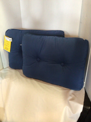 Pair Blue Tufted Cushion Set