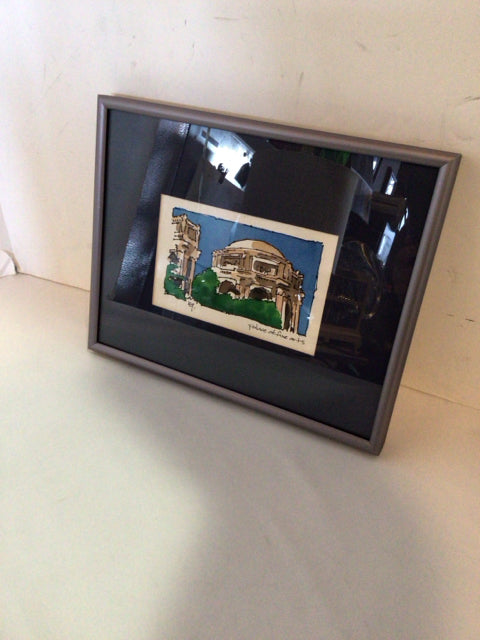 Navy Architectural Framed Art