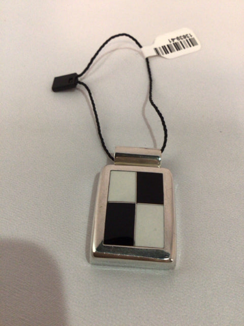 Sterling Silver Black/White Rectangle Pendant