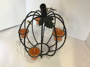 Halloween Black Metal Votive Pumpkin Holiday Item