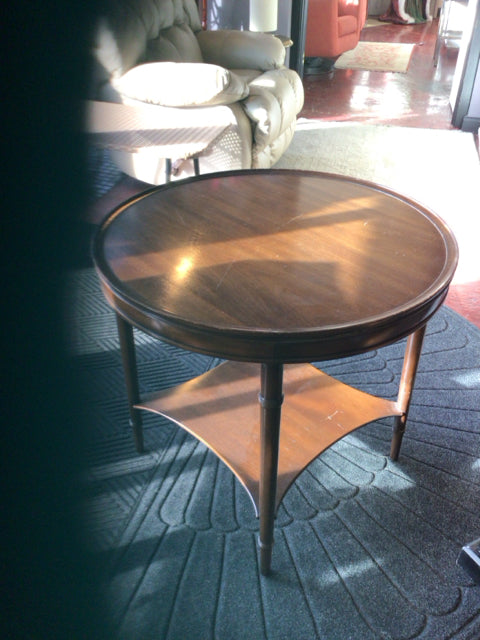 Side Wood Round Brown Table