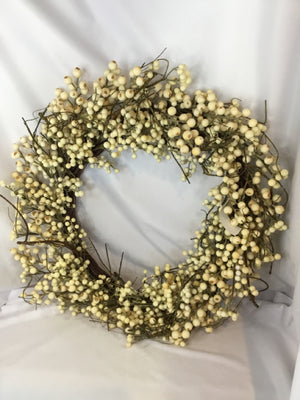 Wreath Brown/White Grapevine Holiday Item