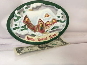 Trivet Cast Iron Home Sweet Home Winter Holiday Item