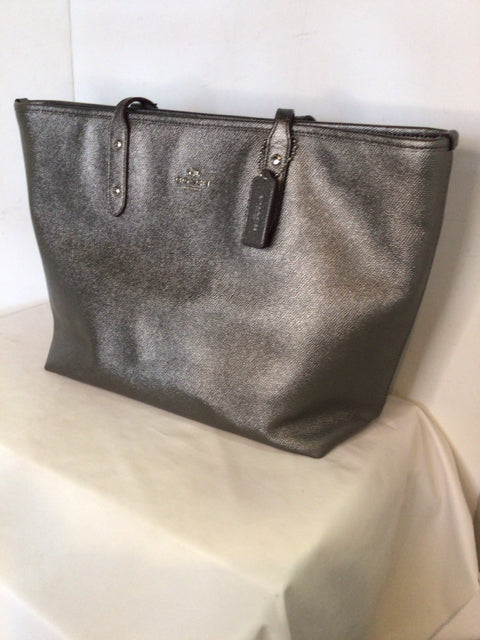 Coach Leather Pewter Purse