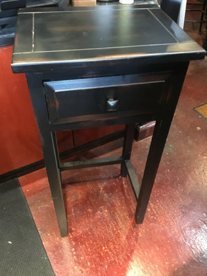 Wood w/drawer Black Table