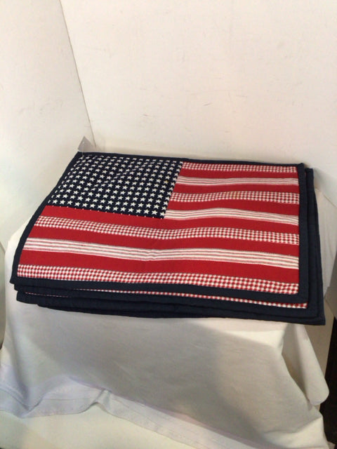 Set of 6 Red/White/Blue Cotton Flag Placemats