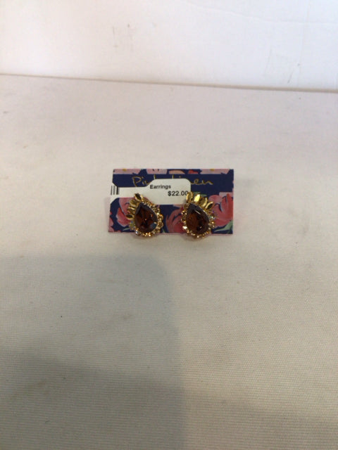 Brown Rhinestone Earrings