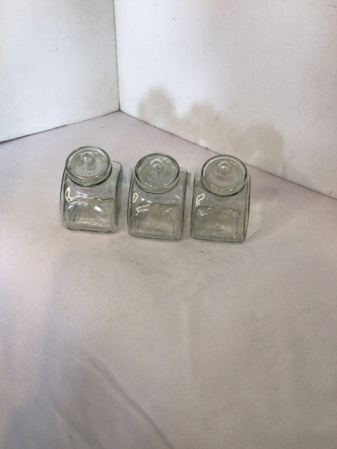 Apothocary Clear Glass Set of 3 Jar