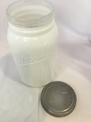 Mason Vintage Lidded White Glass Jar