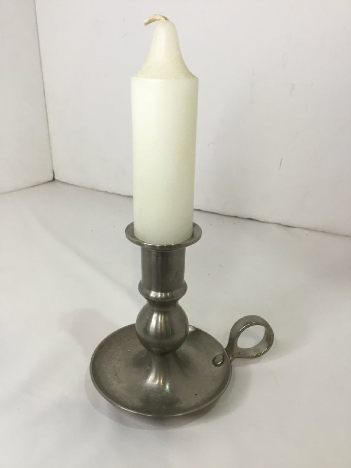 Traditional Pewter w/candle Candle Holder