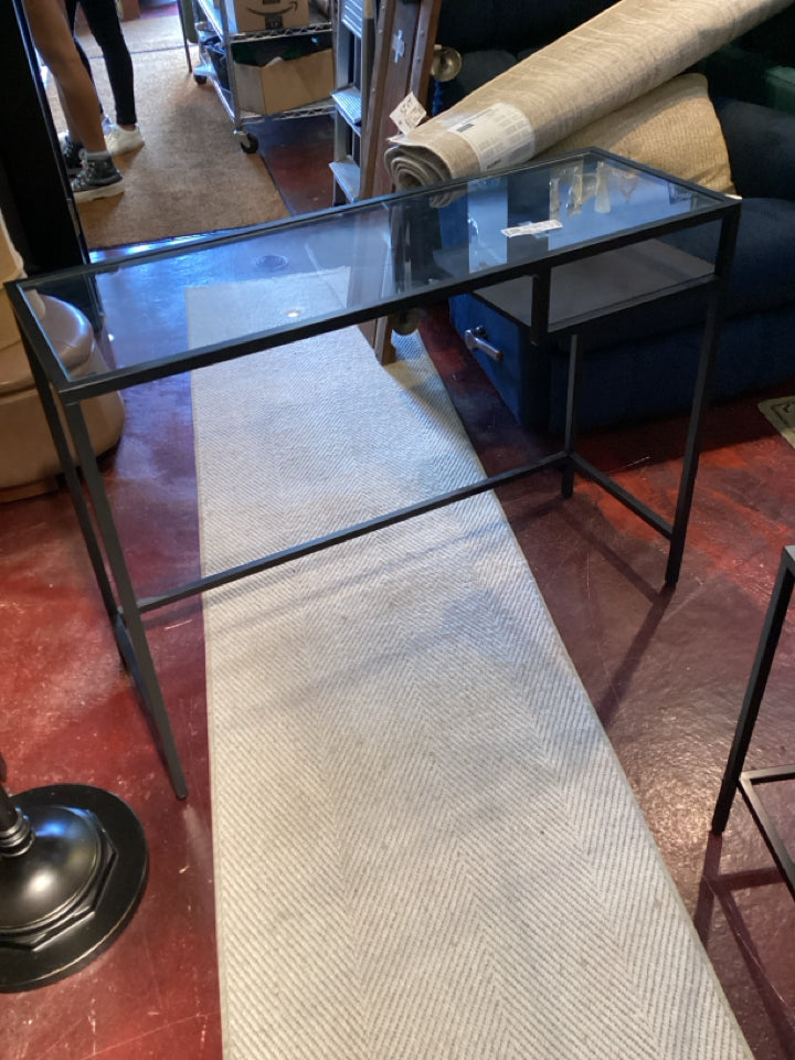 Modern Glass/Metal Black Desk