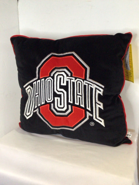 Black Poly Blend Velvet Ohio State Pillow