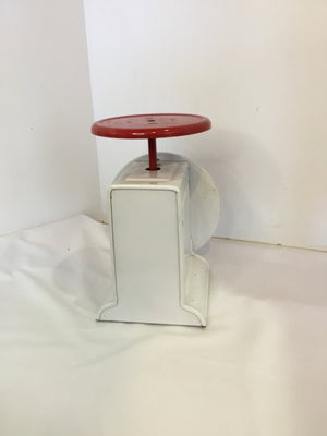 Vintage Enameled Red/white Scale Kitchen Access.