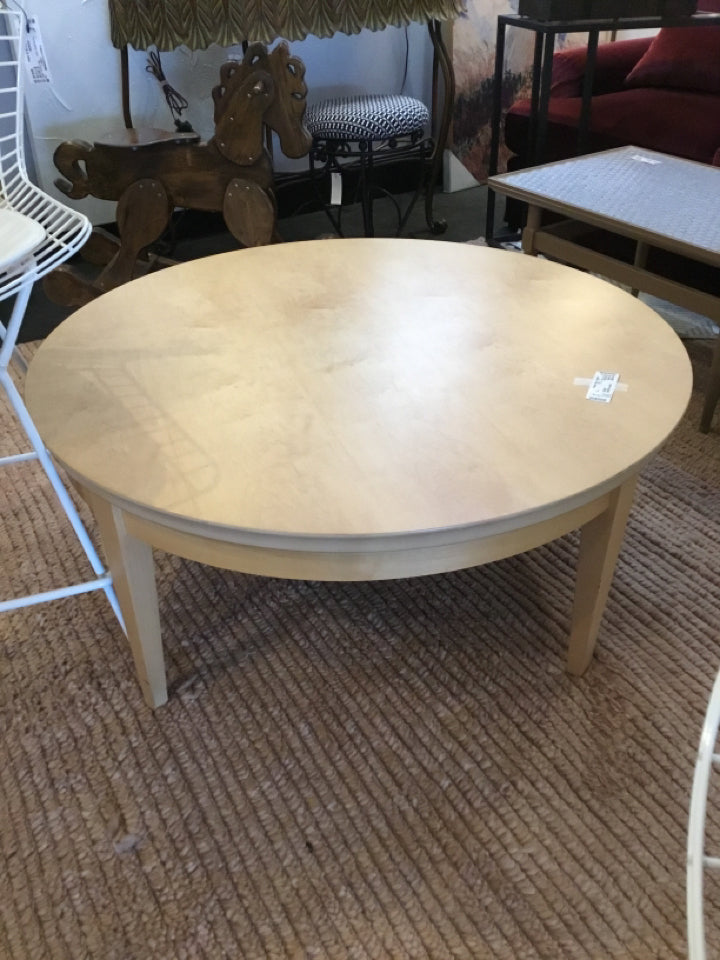 Coffee Wood Round Light Wood Table