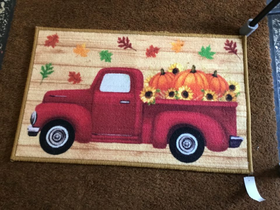 Throw Truck Outdoor/Outside Orange Rug