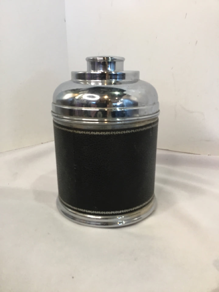 Black/Silver Metal Canister