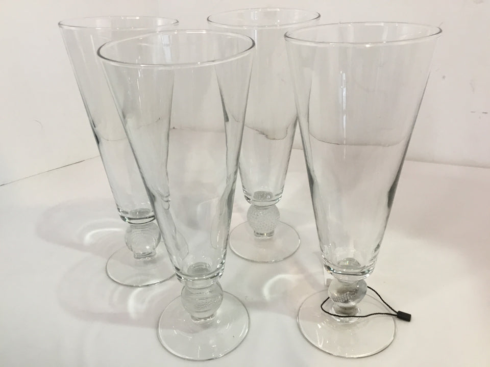 Set of 4 Clear Glass Sport Glasses