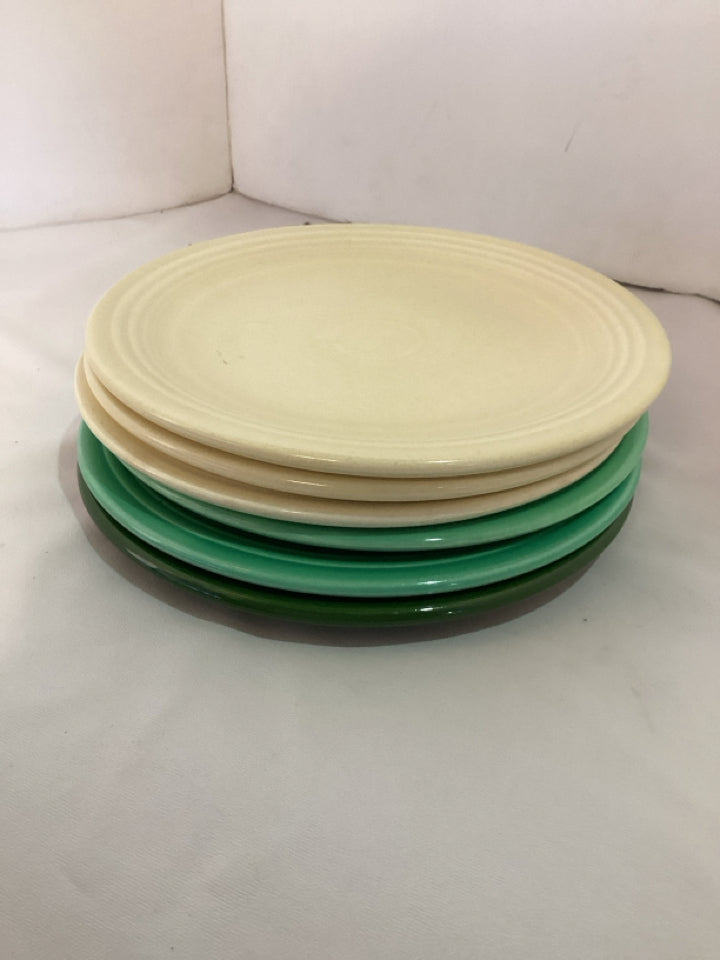 Fiestaware Vintage Set of 6 Multi Ceramic Salad Plate Set