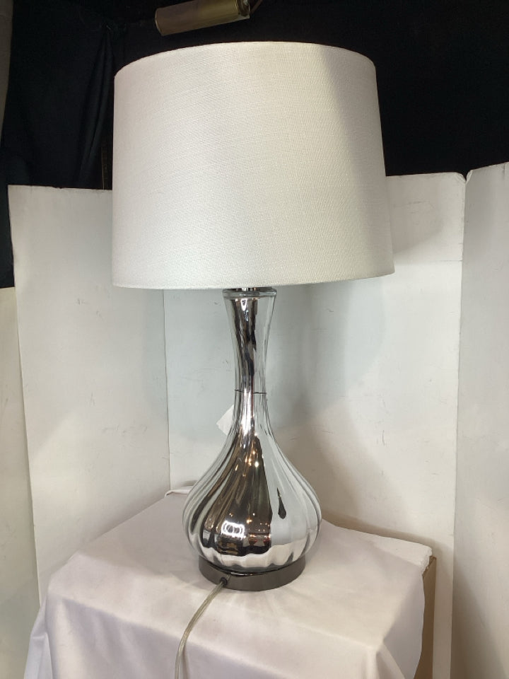 Silver Glass/Metal Lamp