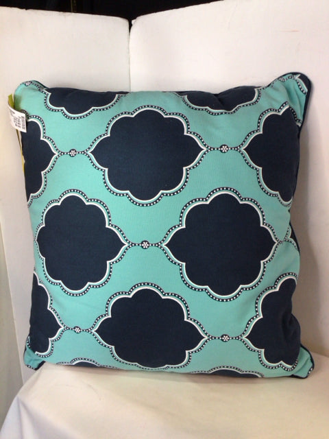 Teal/Blue Polyester Pillow