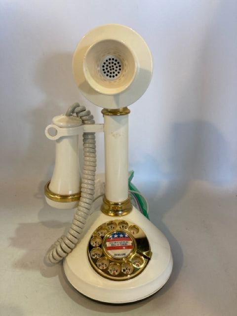 Vintage Cream/Gold Words Telephone