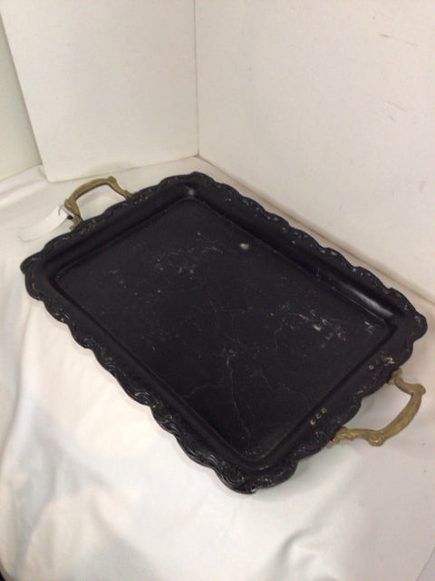 Vintage Black Metal Tray