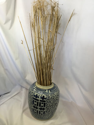 Blue/White Ceramic W/ Flowers Vase