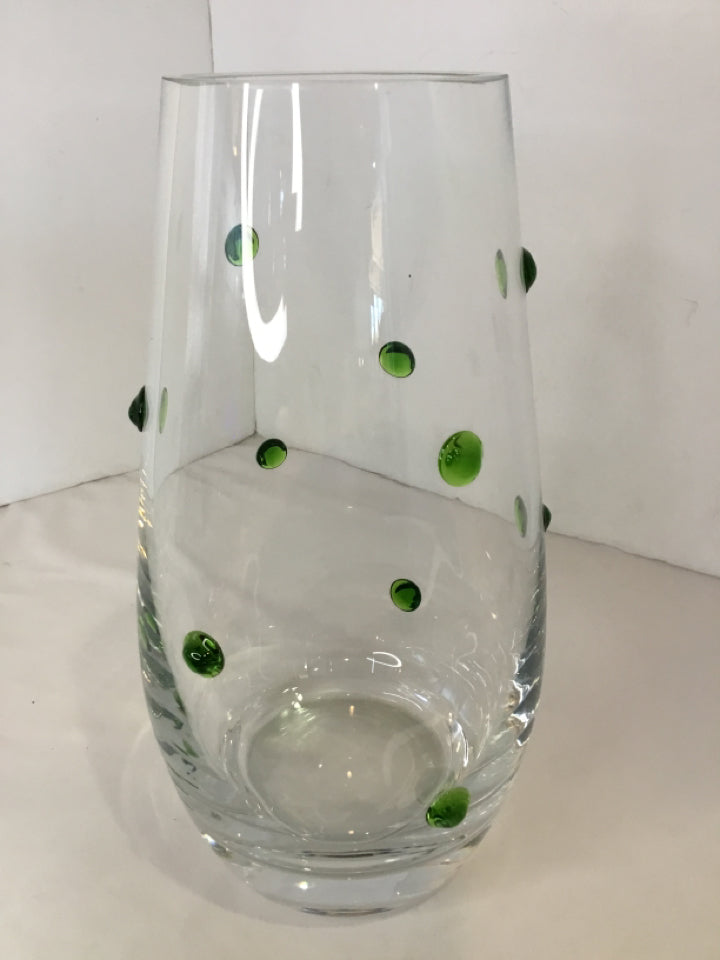 Modern Clear/Green Glass Vase