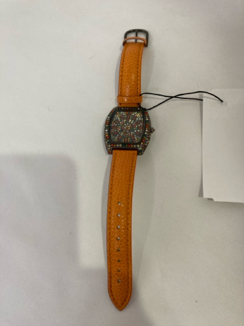 Orange Rhinestone Watch