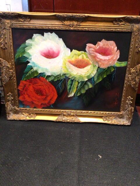 Original Canvas Floral Framed Art