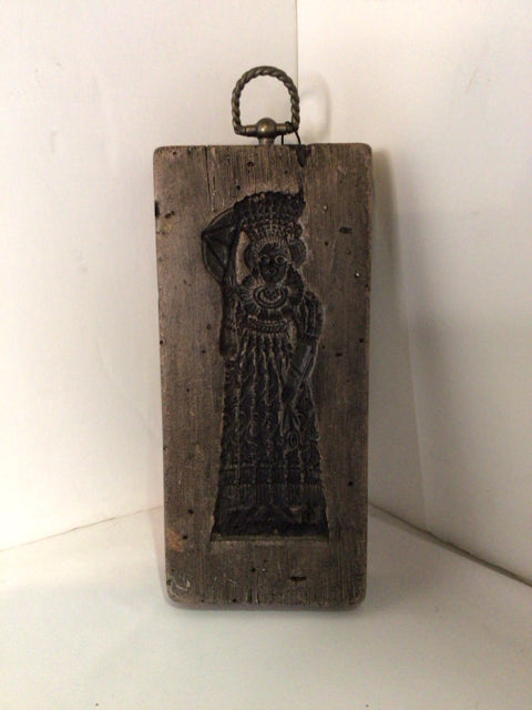 Rustic Wood Person Blocks Brown Wall Decoration Art