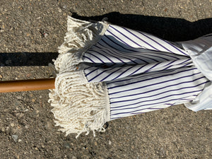 Outdoor/Outside White/Blue Stripe Umbrella