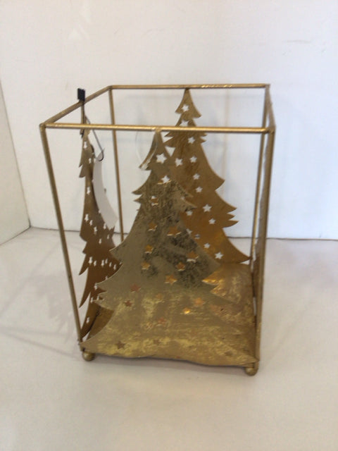 Christmas Gold Metal Candle Holder Christmas Tree Holiday Item