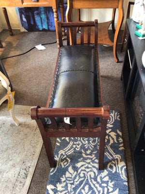 Wood Scroll Black Bench