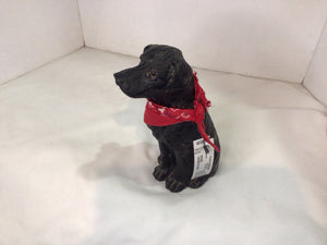 Black/Red Resin Dog Sculpture