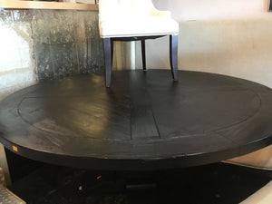 Restoration Hrd. Pedestal Wood Dining Black Table