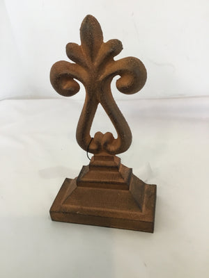 Rust Metal Fleur de Lis Book End