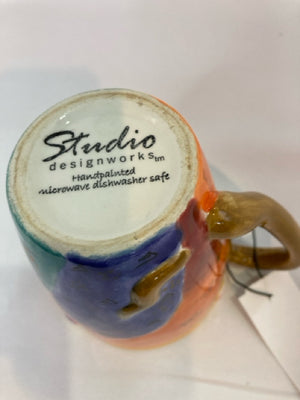 Studio Designworks Whimsical Multi Ceramic Cat Mug